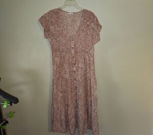 Blu Pepper Pink Floral Midi Dress